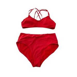 ATHLETA South Swell Red Bikini Set Size XL